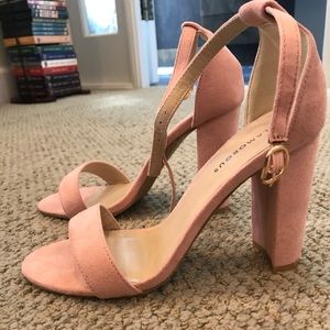 Brand new glamorous strapped pink heels!